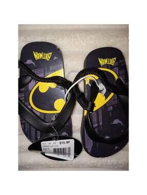 Batman Flip Flop Sandals Infant Baby Boy Size 5/6 New with Tags